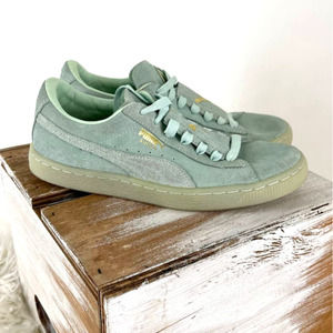 mint green puma sneakers